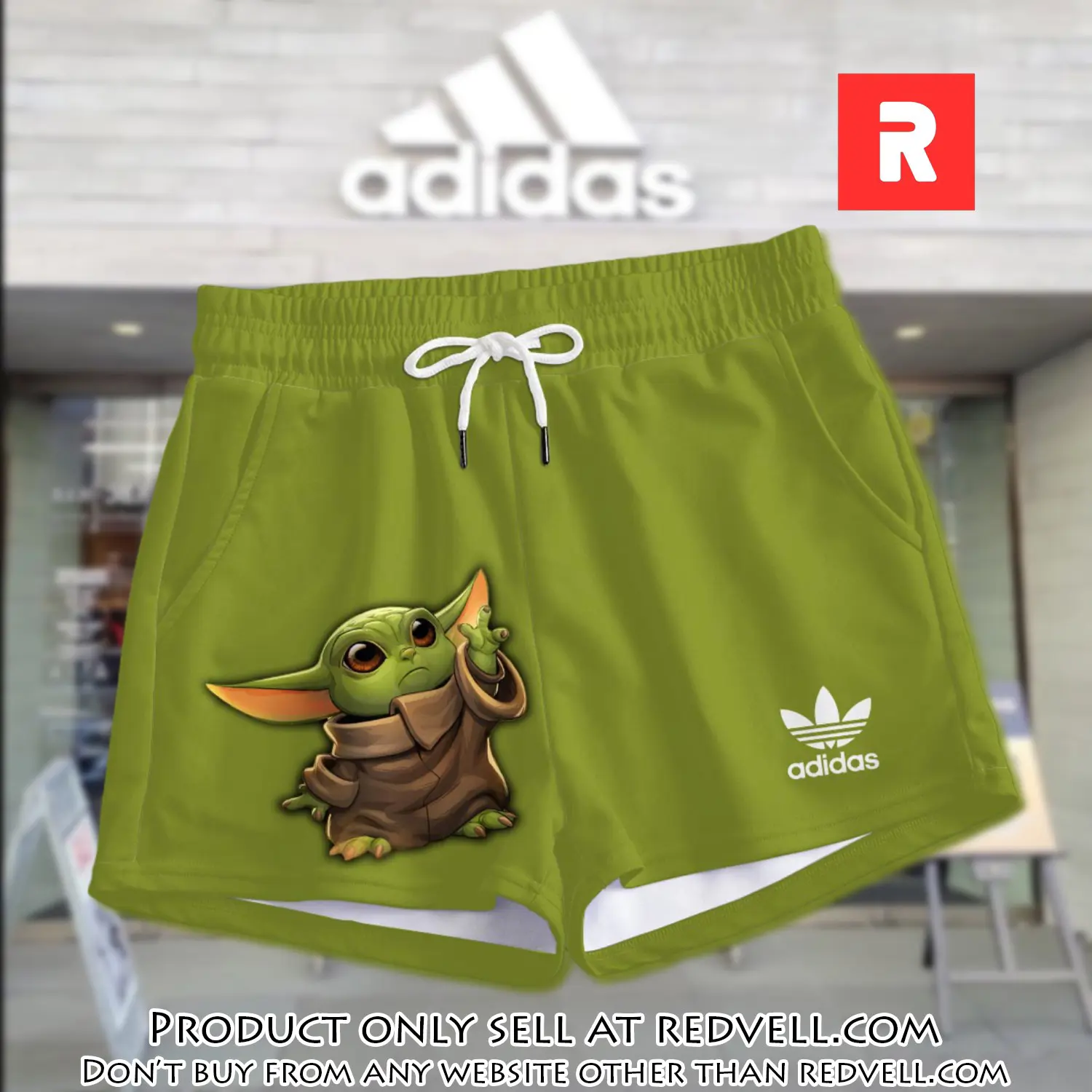 Premium baby yoda in adidas women shorts lady beach shorts wms1076 rv5554338